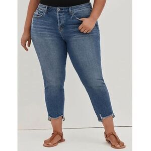 TORRID Mom Straight Vintage Stretch High-Rise Button Fly Jeans Size 24 Plus EUC